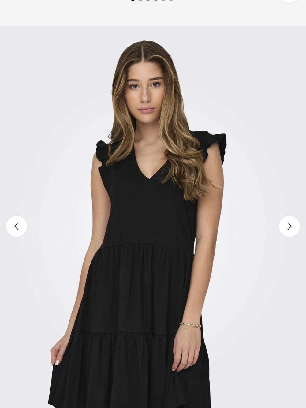 Only Yellow V-Neck Tiered Ruffle-Sleeve Mini Dress